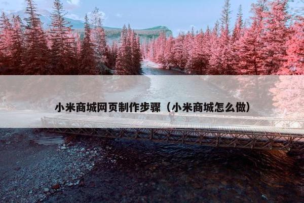 小米商城网页制作步骤（小米商城怎么做）