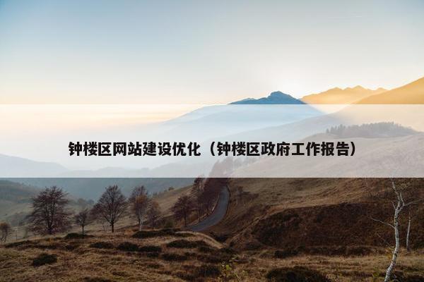 钟楼区网站建设优化（钟楼区政府工作报告）