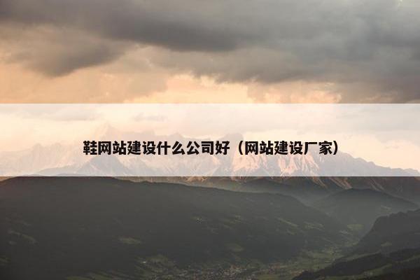 鞋网站建设什么公司好（网站建设厂家）