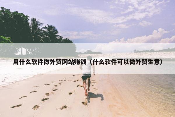用什么软件做外贸网站赚钱(什么软件可以做外贸生意)