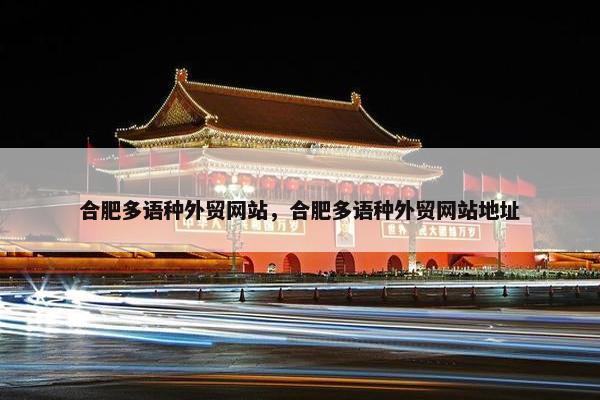 合肥多语种外贸网站，合肥多语种外贸网站地址