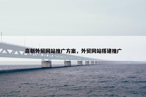 高新外贸网站推广方案，外贸网站搭建推广