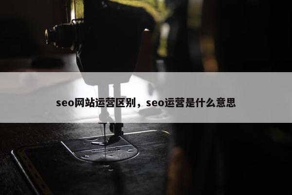 seo网站运营区别,seo运营是什么意思