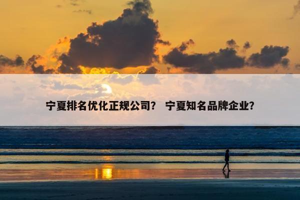 宁夏排名优化正规公司? 宁夏知名品牌企业? 宁夏排名优化正规公司? 宁夏知名品牌企业?