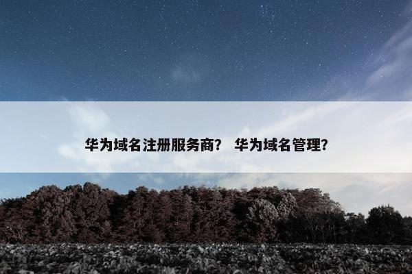 华为域名注册服务商？ 华为域名管理？