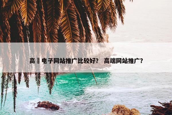 高埗电子网站推广比较好？ 高端网站推广？