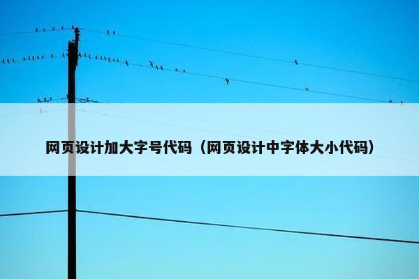 网页设计加大字号代码（网页设计中字体大小代码）
