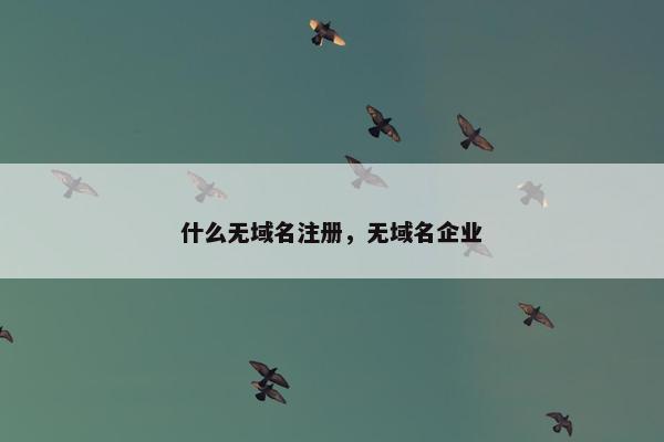 什么无域名注册，无域名企业