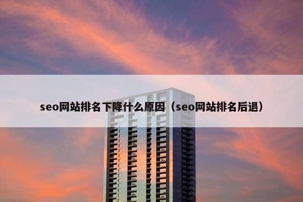 seo网站排名下降什么原因（seo网站排名后退）