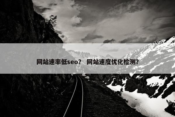 网站速率低seo？ 网站速度优化检测？