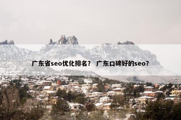 广东省seo优化排名? 广东口碑好的seo?