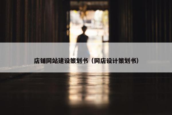 店铺网站建设策划书(网店设计策划书)