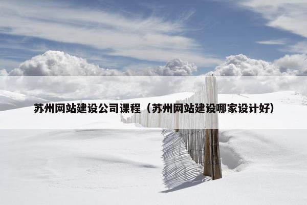苏州网站建设公司课程（苏州网站建设哪家设计好）