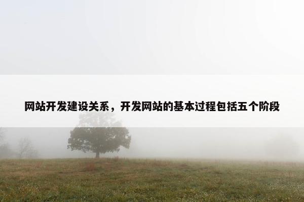 网站开发建设关系,开发网站的基本过程包括五个阶段